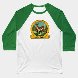 Brockville Ontario Canada 1960s Travel Window Decal Baseball T-Shirt
